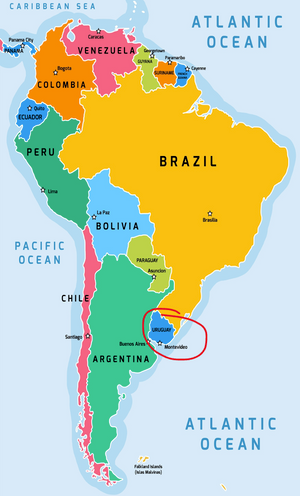 Latin America map with Uruguay highlighted.png